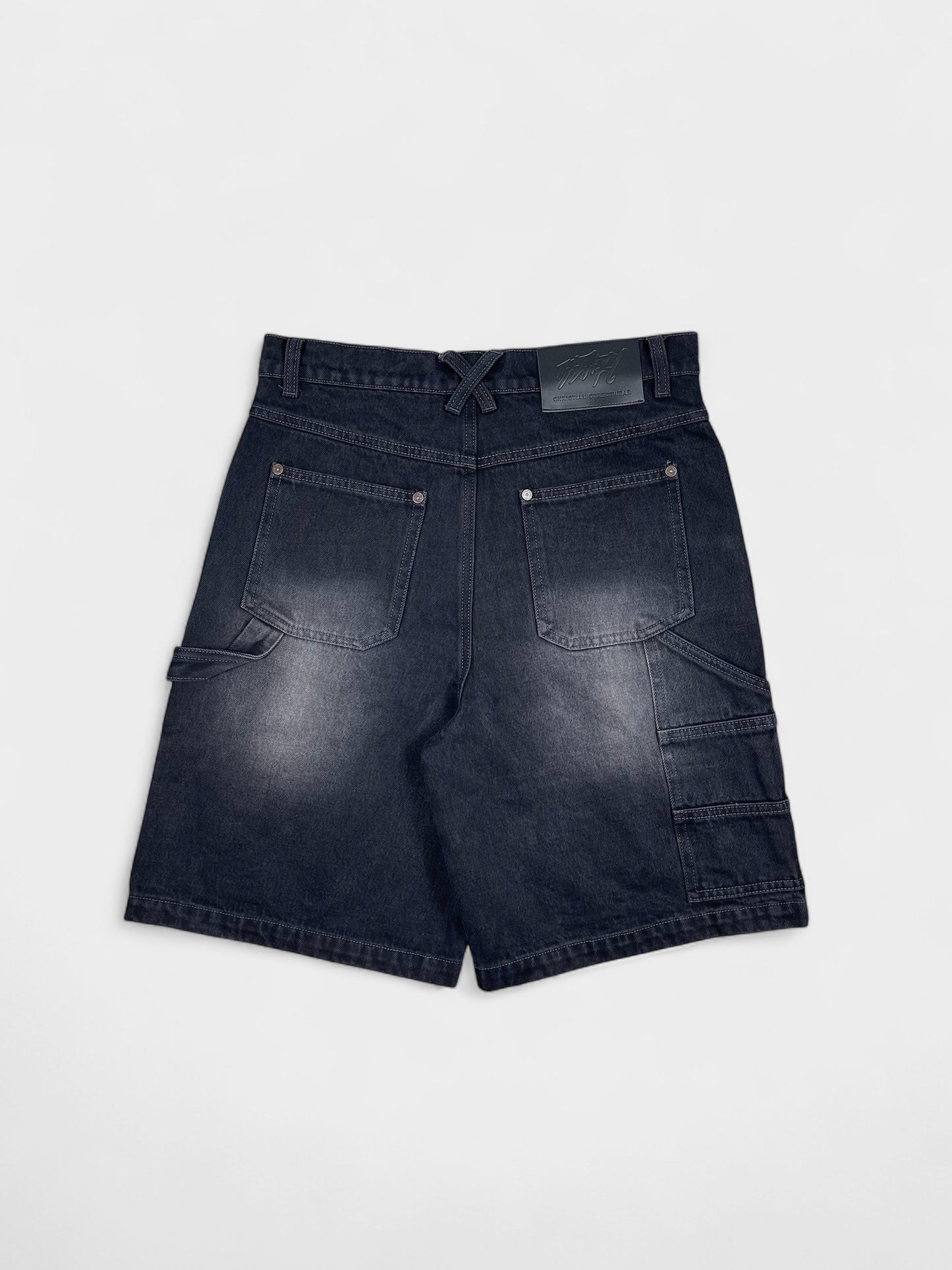 Double Knee Carpenter Jorts - Washed Charcoal
