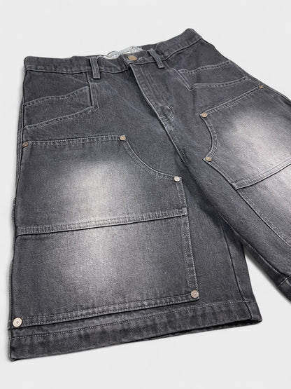 Double Knee Carpenter Jorts - Washed Charcoal