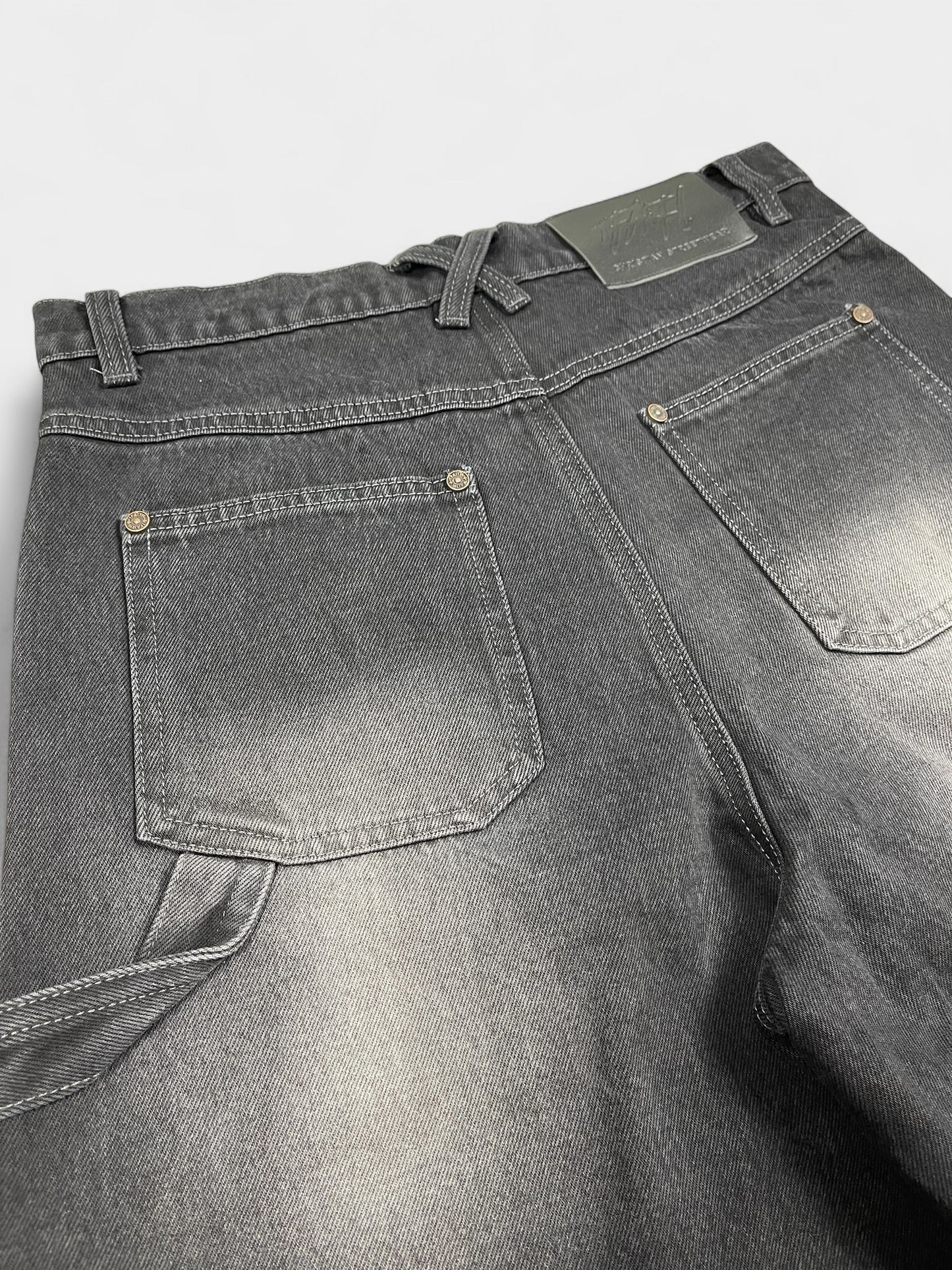 Double Knee Carpenter Jorts - Washed Charcoal