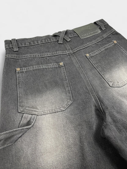 Double Knee Carpenter Jorts - Washed Charcoal