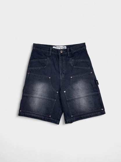Double Knee Carpenter Jorts - Washed Charcoal