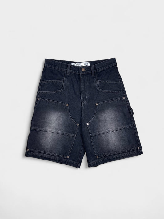 Double Knee Carpenter Jorts - Washed Charcoal