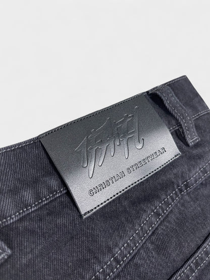 Double Knee Carpenter Jorts - Washed Charcoal